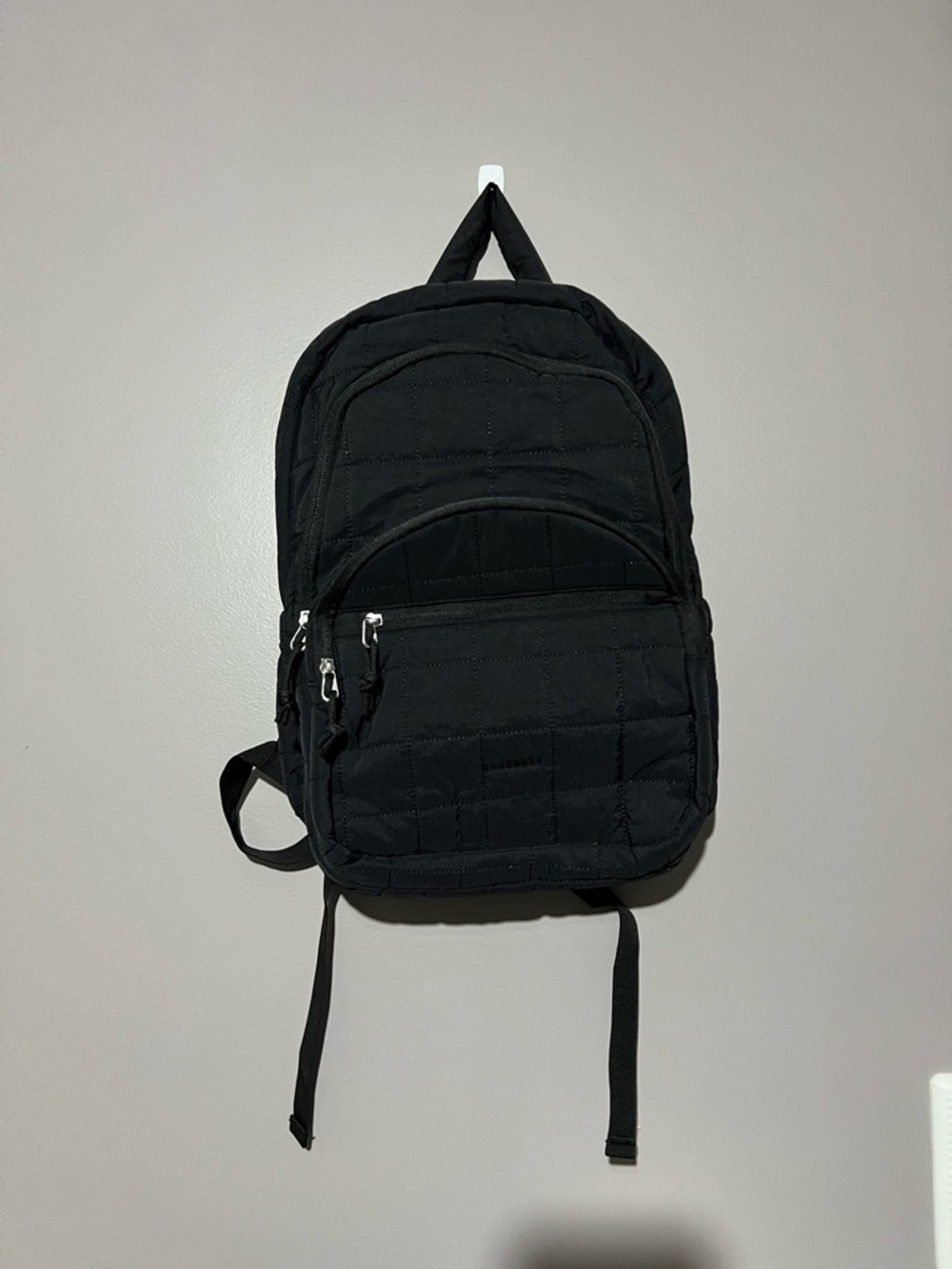 Black Quilted Everyday Backpack